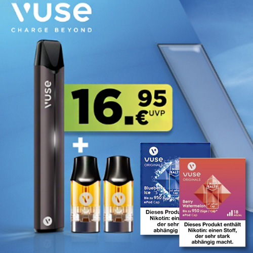 Aktionsset VUSE PRO Smart E-Zigarette Device Kit schwarz
