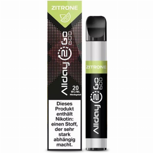 Allday 2 Go Einweg E-Zigarette Nikotinsalz Zitrone Aroma 20mg