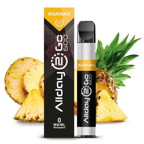 Allday 2 Go Einweg E-Zigarette Ananas Aroma 0mg