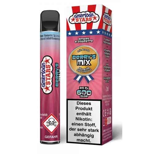 American Stars Einweg E-Zigarette Berrys Mix Aroma 20mg