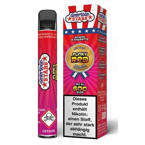 American Stars Einweg E-Zigarette Funky Red Aroma 20mg