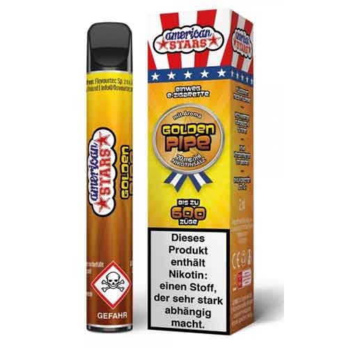 American Stars Einweg E-Zigarette Golden Pipe Aroma 20mg