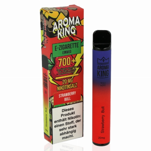 Aroma King 700+ Einweg E-Shisha Strawberry Bull 20 mg Nikotin