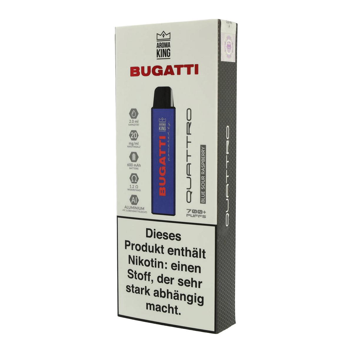 Aroma King Bugatti Quattro Blue Sour Raspberry Einweg E-Zigarette 20mg