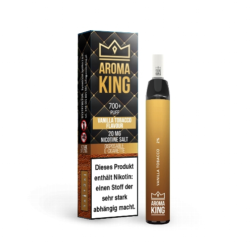 AROMA KING Vanille Tobacco 20mg Nikotinsalz Einweg E-Shisha