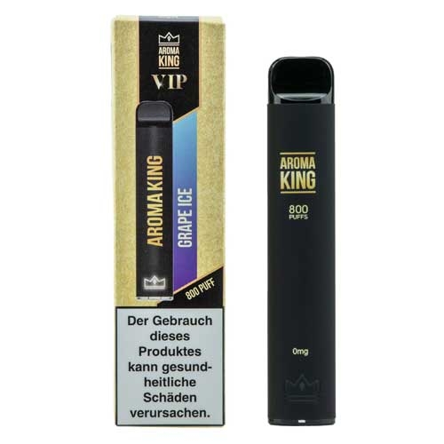 Aroma King VIP Einweg E-Shisha 800 Grape Ice ohne Nikotin