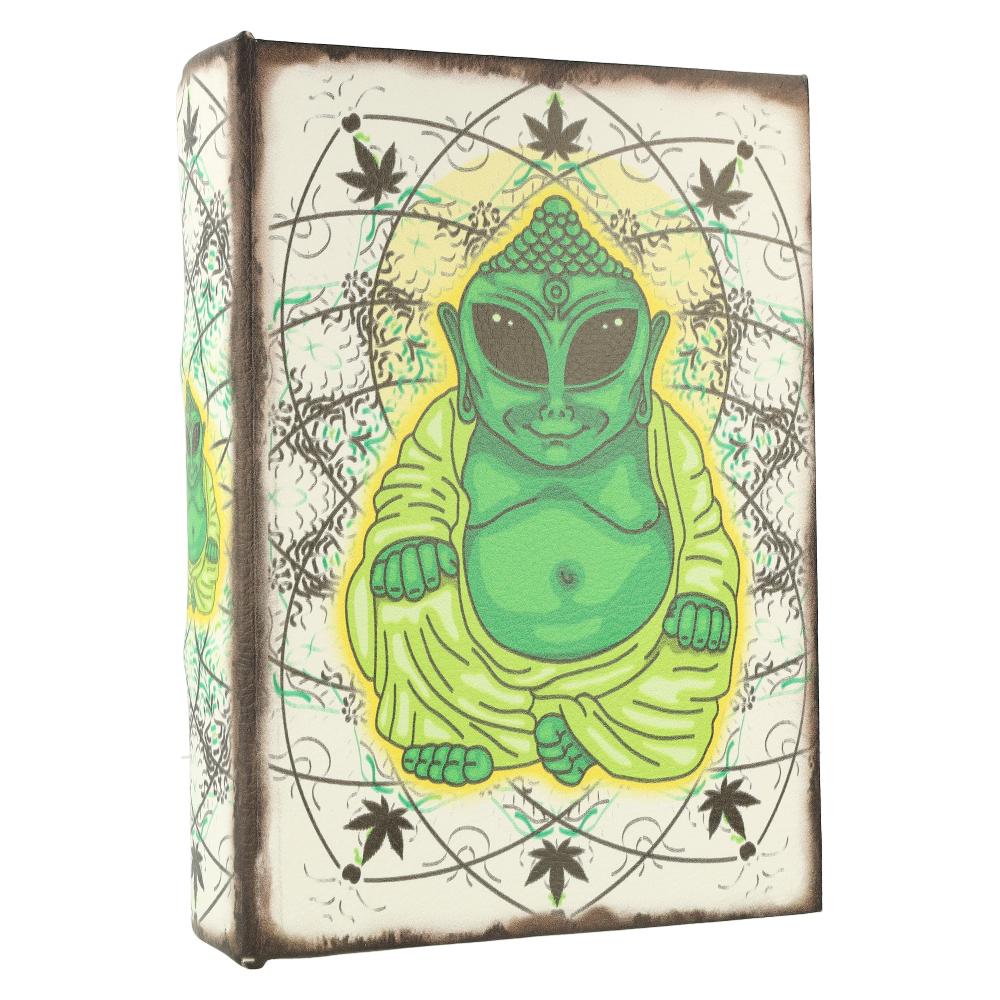 Buchversteck/Stash Book Holzbox Alien Buddha