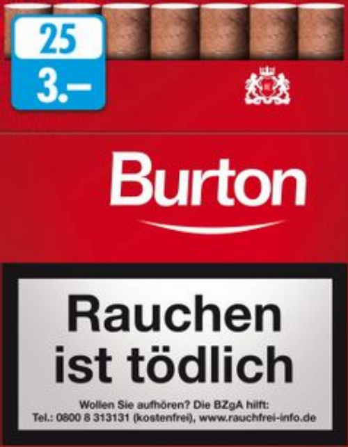 Burton Filter Zigarillos Original Naturdeckblatt XL-Box 25er 