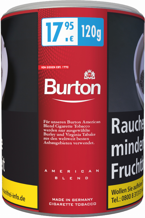 Burton Tabak Rot Original 120g Dose Feinschnitt