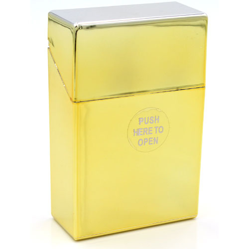 Champ Zigarettenbox für ca. 20 Stück metallicfarben silber-gelb
