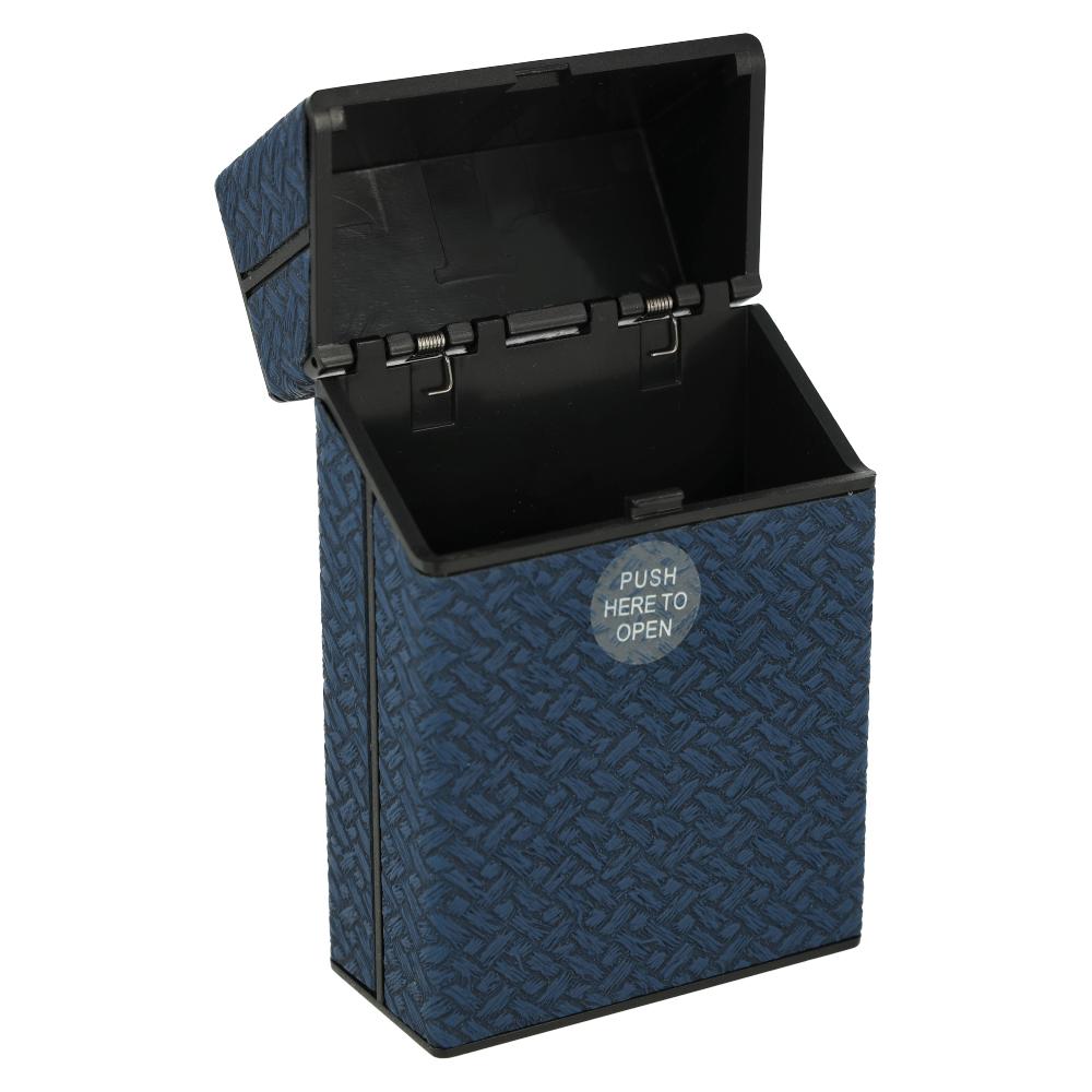 Champ Zigarettenbox Kunststoff Weave Optik dunkelblau