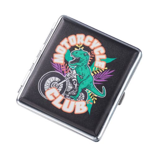 Champ Zigarettenetui Metall Cool Dino Motorcycle Club