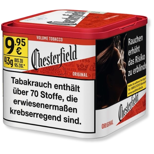 Chesterfield Tabak Rot 43g Dose Volumentabak