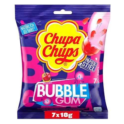 Chupa Chups Bubble Gum Kirsch Lollipops 7 Stk. 126g