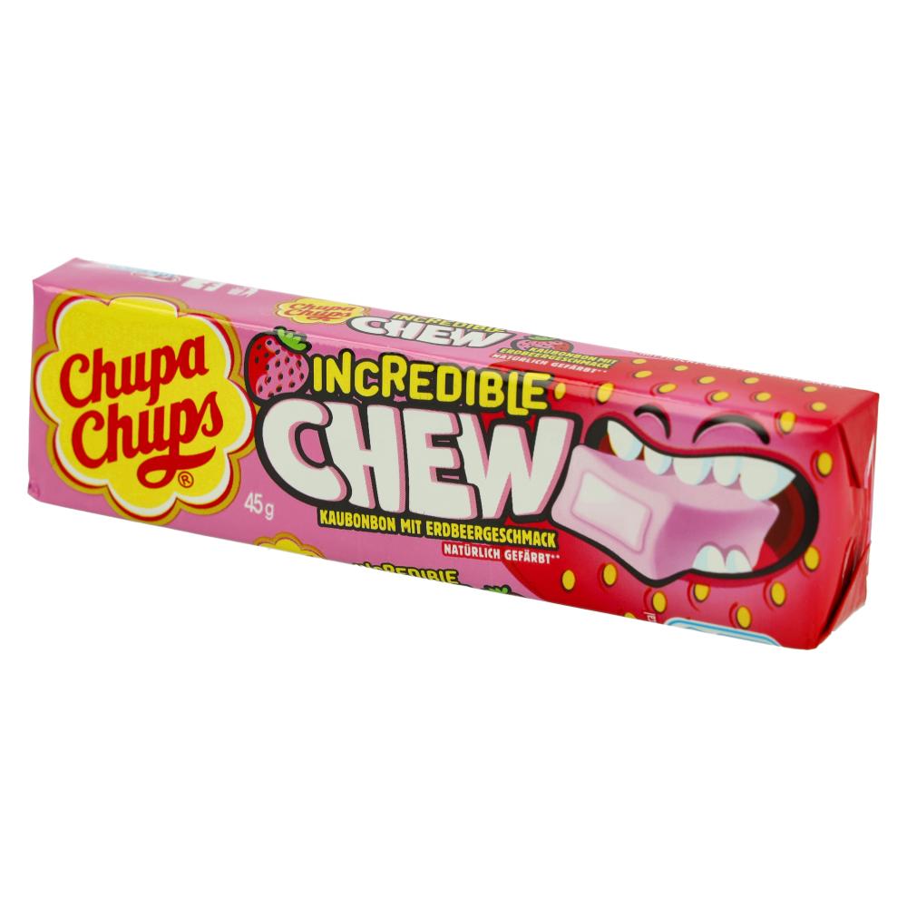Chupa Chups Incredible Chew Erdbeere Kaubonbon 45g