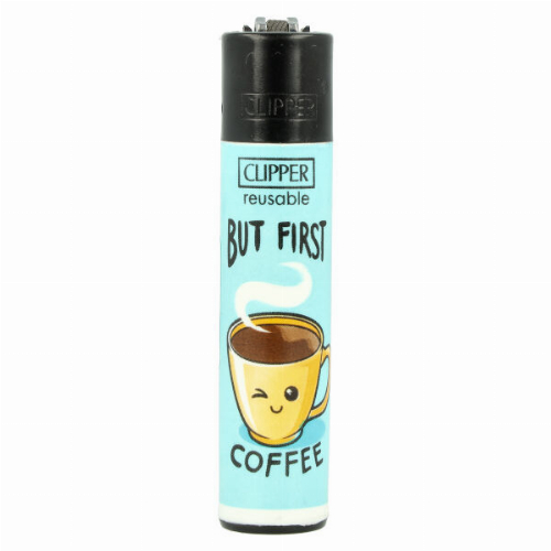 Clipper Feuerzeug Coffee 3 3v4 BUT FIRST COFFEE