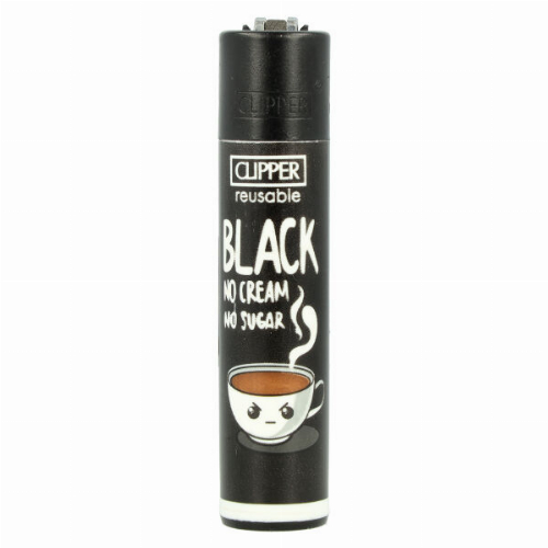 Clipper Feuerzeug Coffee 3 4v4 BLACK NO CREAM NO SUGAR