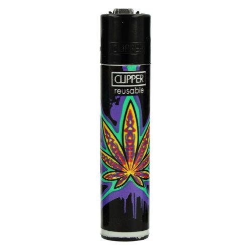 Clipper Feuerzeug Neon Leaves 2 3v4 Weedblatt