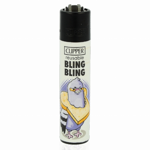 Clipper Feuerzeug Tauben 3v4 BLING BLING