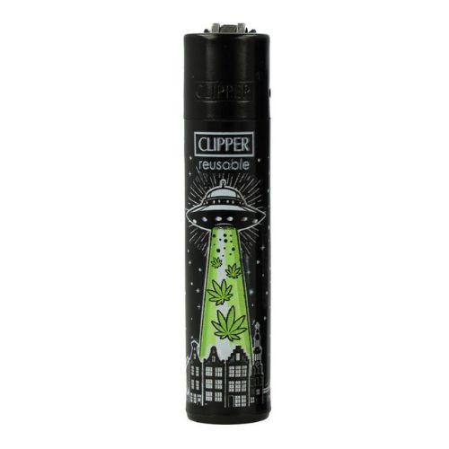 Clipper Feuerzeug Ufos 1v4 Ufo und Weedblätter