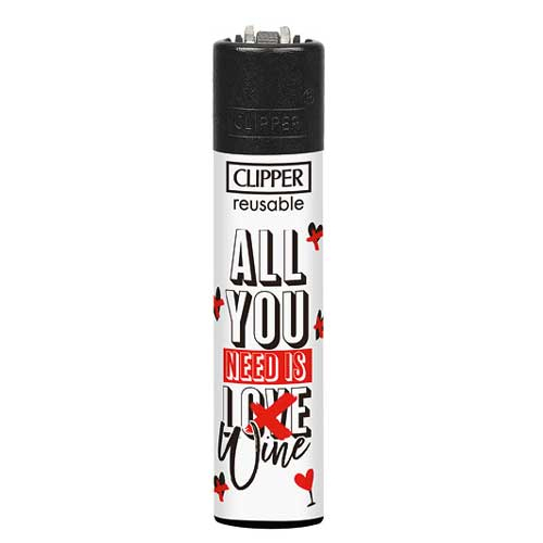 Clipper Feuerzeug Vino 3v4 ALL YOU NEED IS WINE