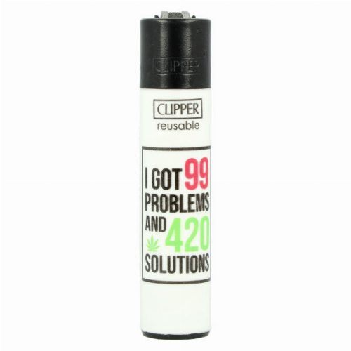 Clipper Feuerzeug Weed Slogan 13 2v4 I GOT 99 PROBLEMS AND 420 SOLUTIONS