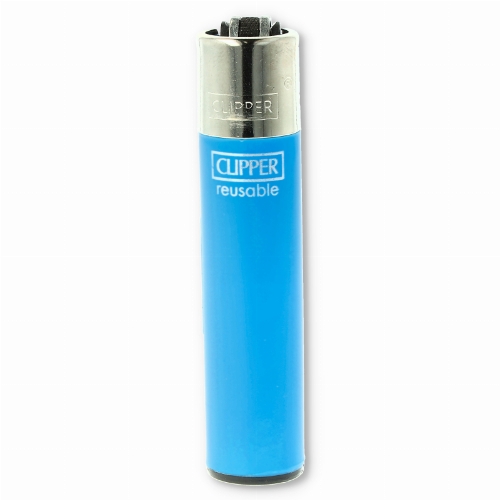 Clipper Solid Branded Tranaparent-Hellblau mit Silber-Kappe