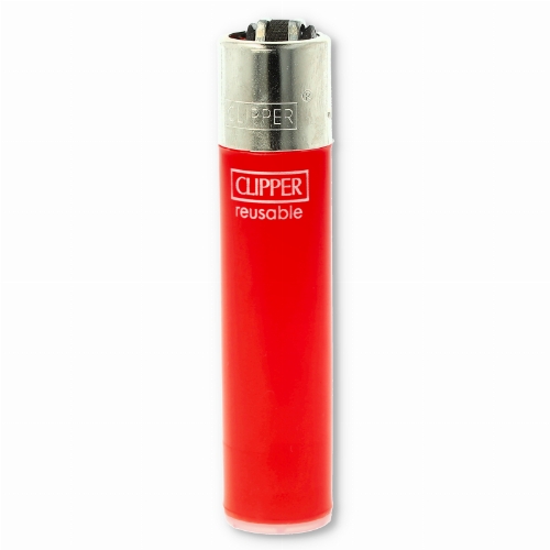 Clipper Solid Branded Transparent-Rot mit Silber-Kappe