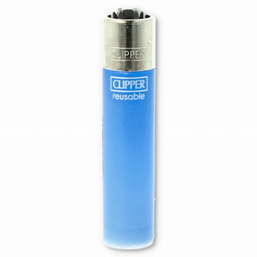 Clipper Solid Branded Transparent-Blau mit Silber-Kappe