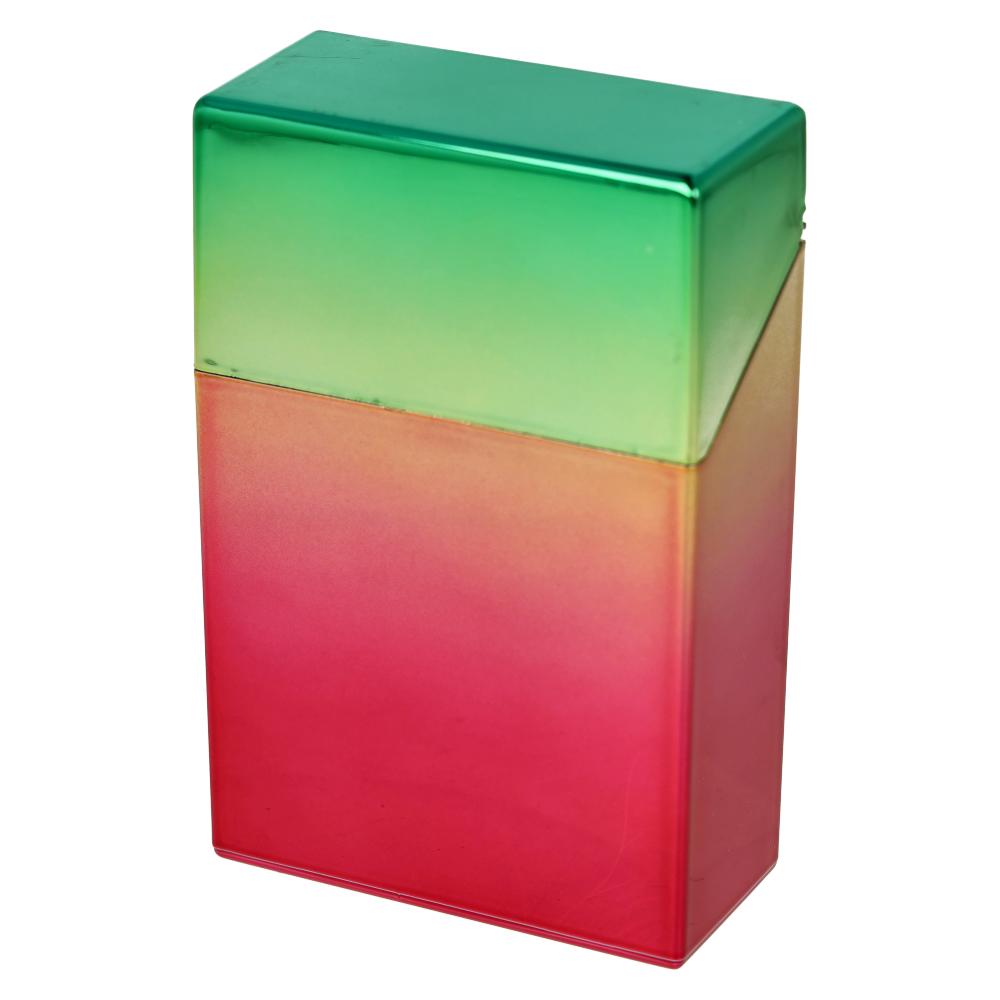Cool Zigarettenbox für ca. 20 Stück Rainbow Grün-Rosa
