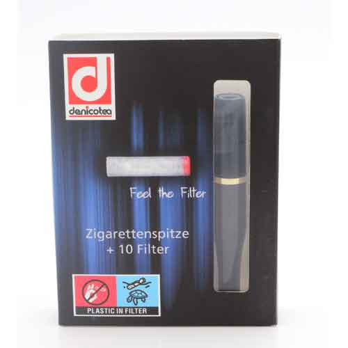 Denicotea Extra Slim Zigarettenspitze 20229 schwarz/goldring