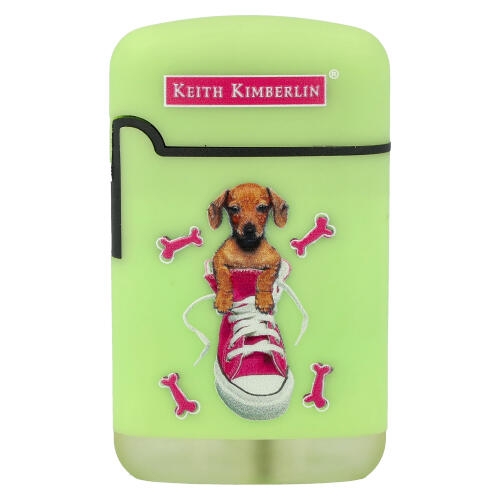 Easy Torch Feuerzeug Kimberlin Hunde im pinkem Schuh hellgrün