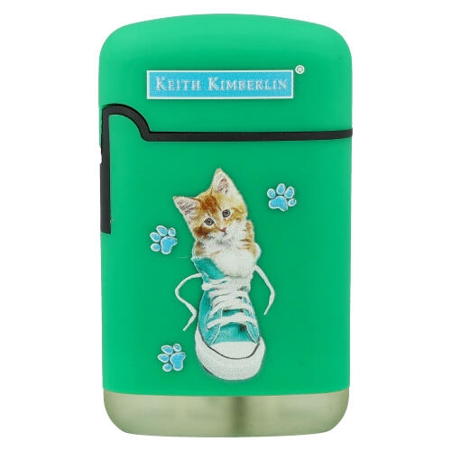 Easy Torch Feuerzeug Kimberlin Katzen im blauem Schuh grün