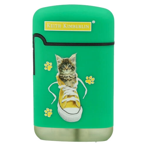 Easy Torch Feuerzeug Kimberlin Katzen im gelben Schuh grün