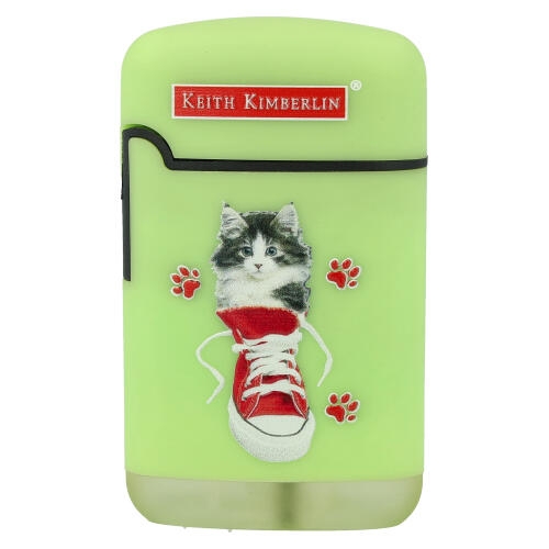 Easy Torch Feuerzeug Kimberlin Katzen im roten Schuh hellgrün
