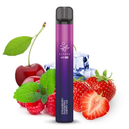 Elf Bar 600 V2 Strawberry Raspberry Cherry Ice Einweg E-Zigarette 20mg