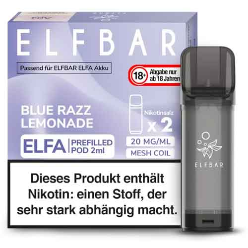 Elf Bar ELFA Blue Razz Lemonade Perfilled Pod 2x2ml 20mg