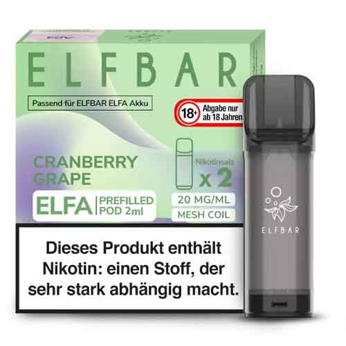 Elf Bar ELFA Cranberry Grape Perfilled Pod 2x2ml 20mg