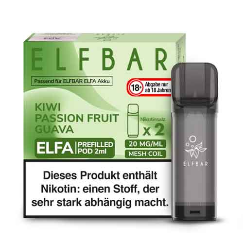 Elf Bar ELFA Kiwi Passion Fruit Guava Prefilled Pod 2x2ml 20mg