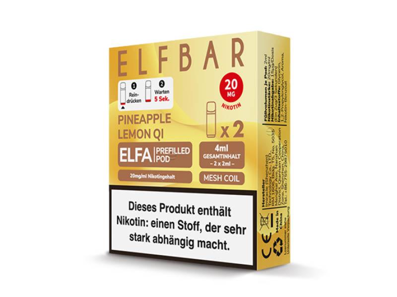 Elf Bar ELFA Pineapple Lemon Qi Prefilled Pod 2x2ml 20mg