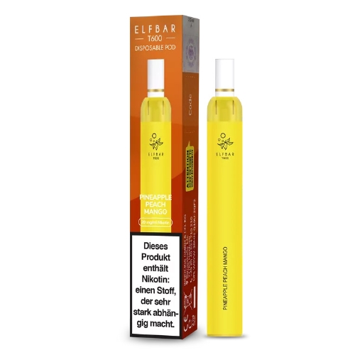 Elf Bar T600 Einweg E-Zigarette mit Filter Pineapple-Peach-Mango 20mg