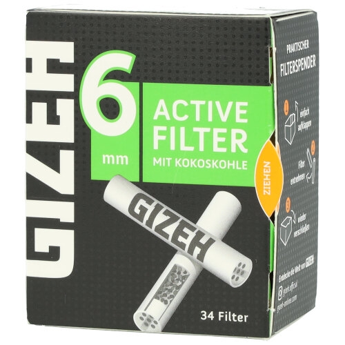 Gizeh Active Filter Slim 6mm Aktivkohle Zigarettenfilter