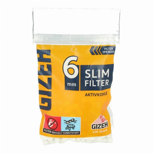 Gizeh Slim filter Aktivkohle 6mm 20 Packungen a 120 Filter Aktionspreis 
