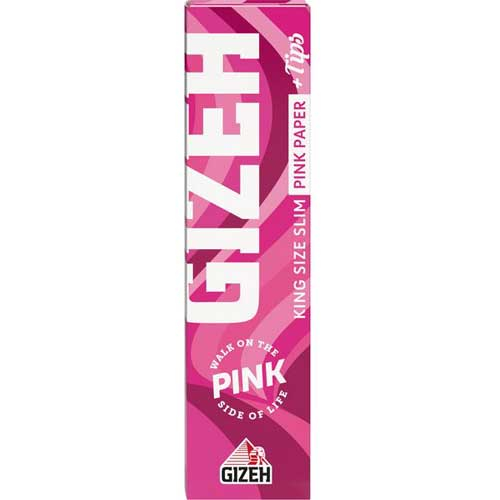 Gizeh Pink King Size Slim + Tips 34 Bättchen + 34 Tips