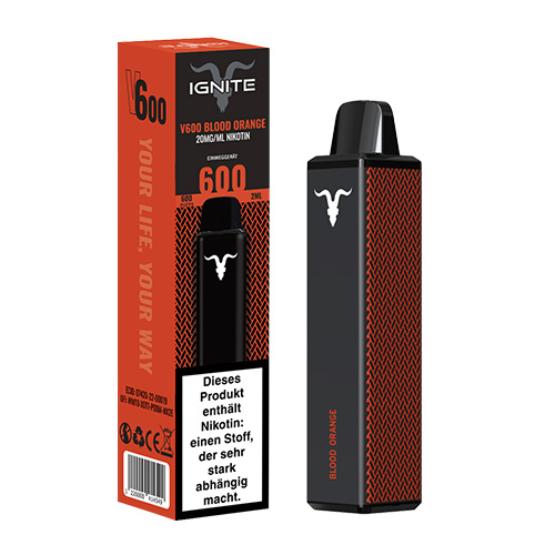 IGNITE V600 Einweg E-Zigarette Blood Orange 20mg