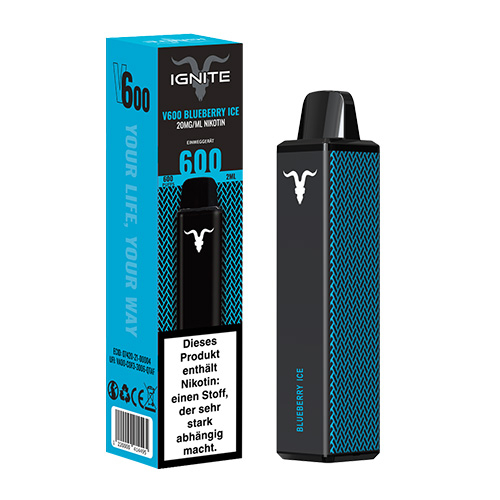 IGNITE V600 Einweg E-Zigarette Blueberry Ice 20mg