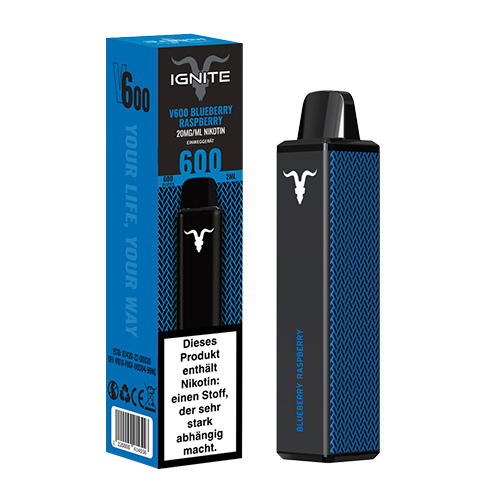 IGNITE V600 Einweg E-Zigarette Blueberry Raspberry 20mg
