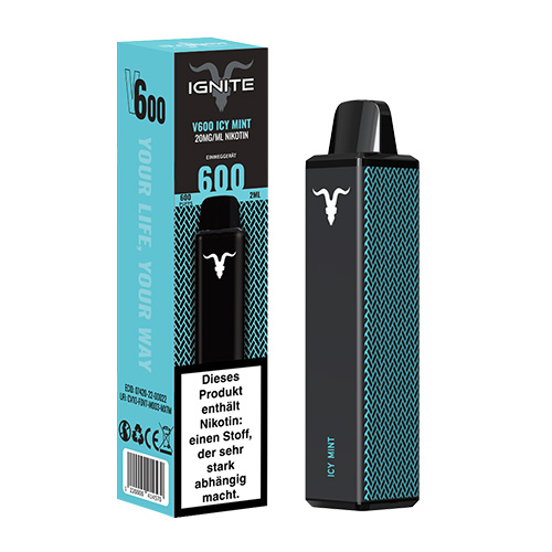 IGNITE V600 Einweg E-Zigarette Icy Mint 20mg