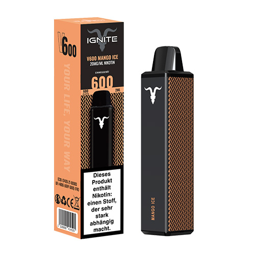 IGNITE V600 Einweg E-Zigarette Mango Ice 20mg