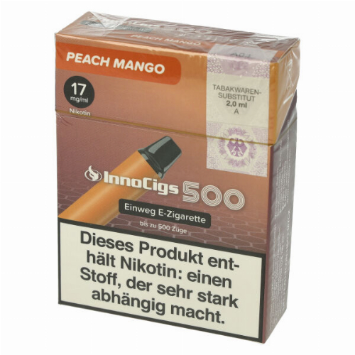 InnoCigs 500 Peach Mango Aroma Einweg E-Zigarette 17mg Nikotin